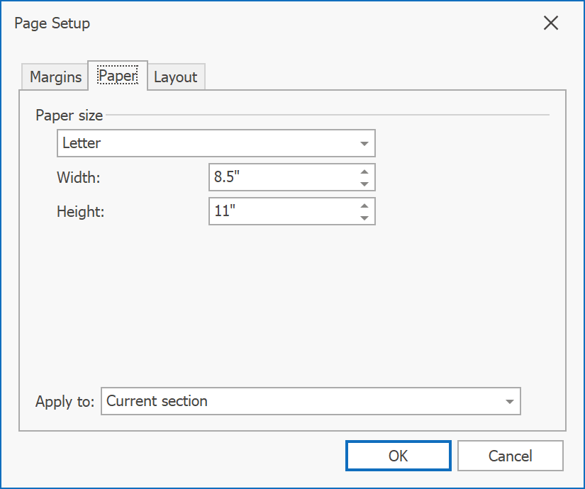 Page Setup Dialog in Rich Text Editor | WinForms Controls | DevExpress ...