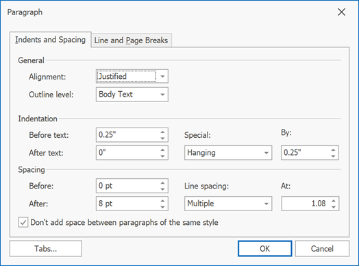 RTEParagraphMenu