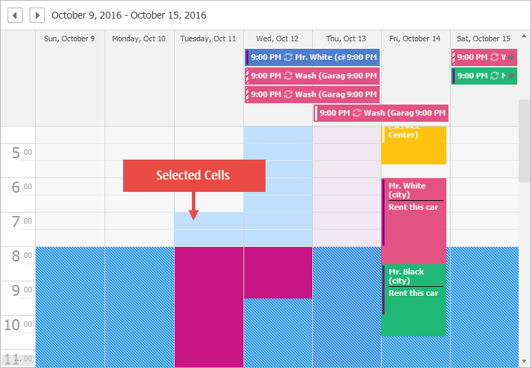 Scheduler - Custom Paint Cell Time Range