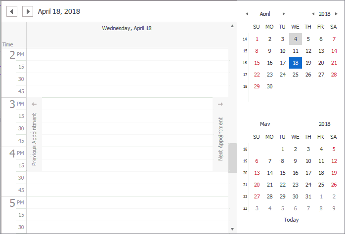 Scheduler - Date Navigator