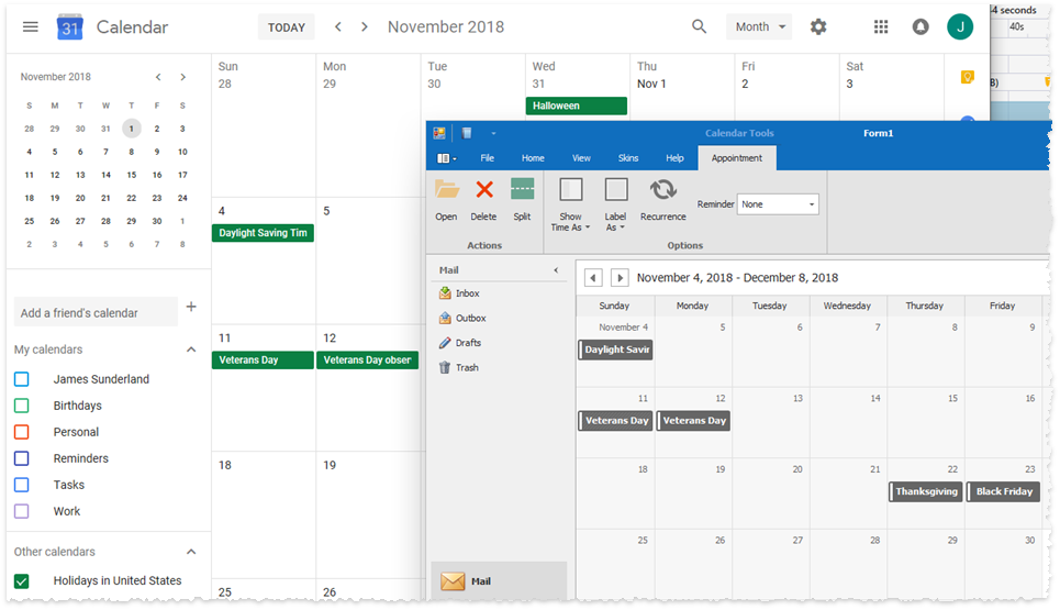 Google Calendars WinForms Controls DevExpress Documentation