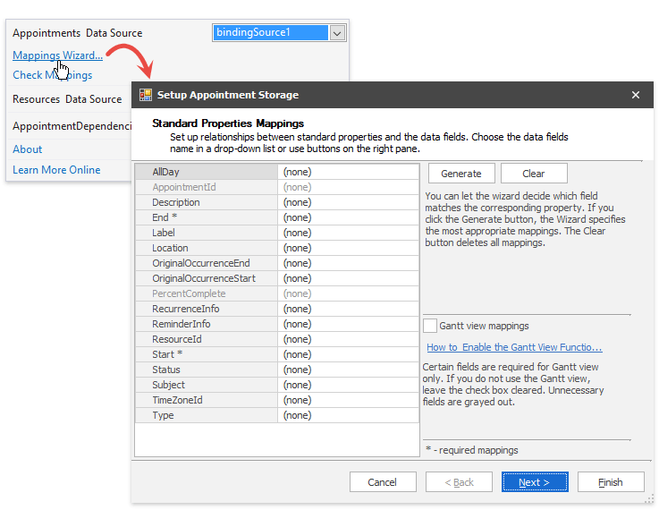 Scheduler - Mappings Wizard