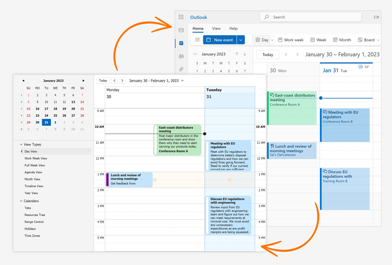 Synchronization with Microsoft 365 Calendars - WinForms Scheduler