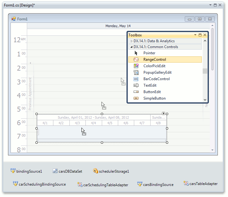 SchedulerControl_DropRangeControl