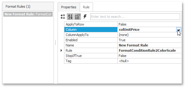 SelectColumnFor2ColorScaleFormatRule