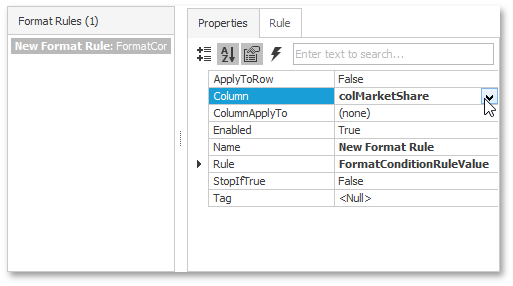 SelectColumnFormatRuleValue