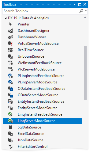 Server Mode Add LINQ Component
