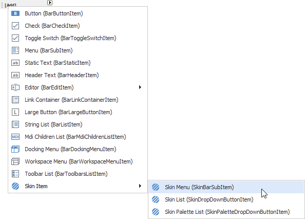 Skins - Add Skin Items Design-Time - Bars
