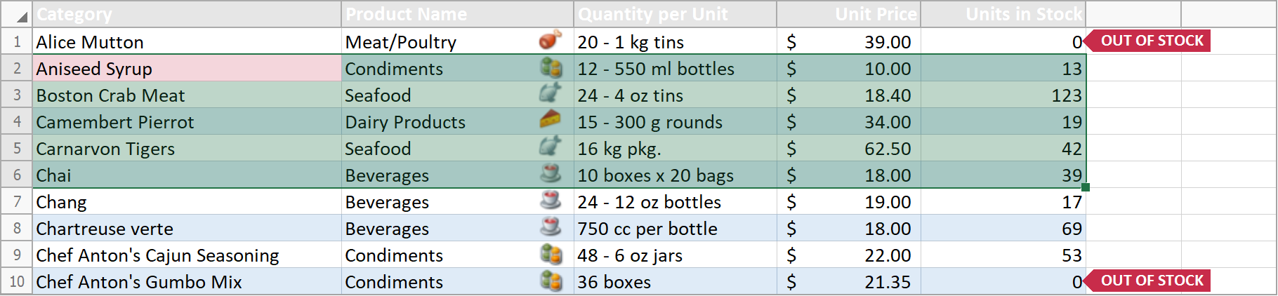 Use the Custom Draw Events to Customize the Appearance of Spreadsheet