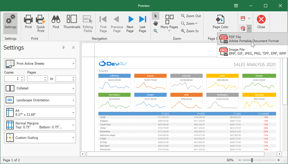 Export a Spreadsheet Document to PDF