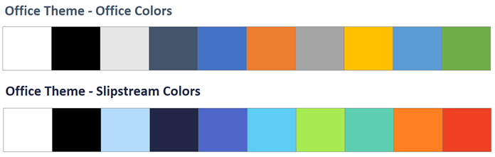 Spreadsheet Office Theme - Slipstream colors