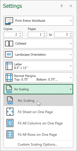 Specify Page Scaling