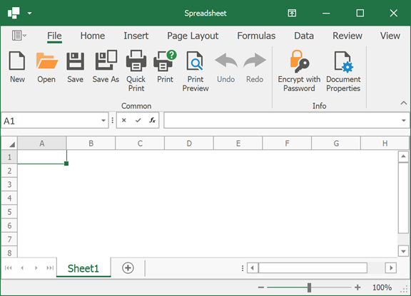 A worksheet with hidden gridlines