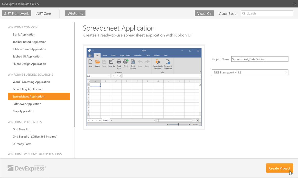Spreadsheet_DataBinding_CreateApplication
