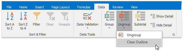 SpreadsheetControl_ClearOutlineCommand