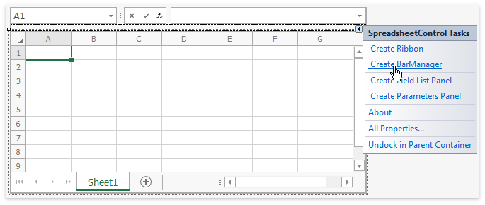 Spreadsheetcontrolcreatebars Method Winforms Controls Devexpress