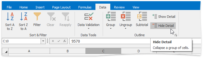 SpreadsheetControl_HideDetailCommand