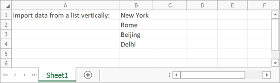 Spreadsheet - Import data from a list