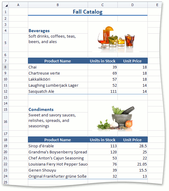 SpreadsheetControl_MailMerge_Filtering_Result