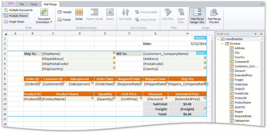 SpreadsheetControl_MailMerge_Group_Template