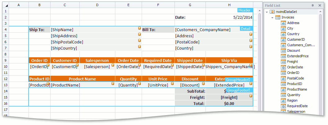 SpreadsheetControl_MailMerge_GroupHeaderFooter