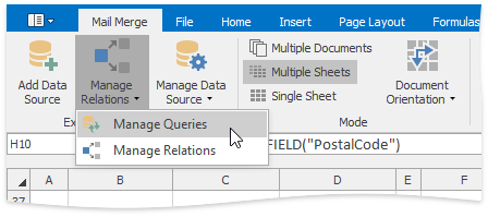 SpreadsheetControl_MailMerge_ ManageQueries