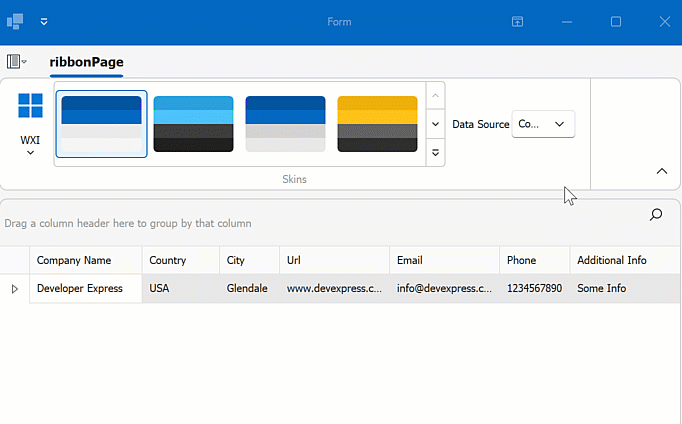 WinForms - Switch In-memory Data Sources, DevExpress