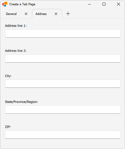 Create a Tab Page - WinForms TabForm, DevExpress