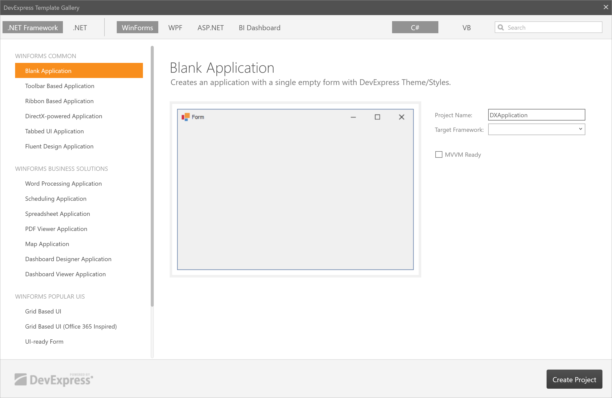 Template Gallery (.NET Framework) | WinForms Controls | DevExpress ...