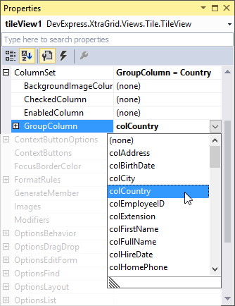 TileView - Group Column