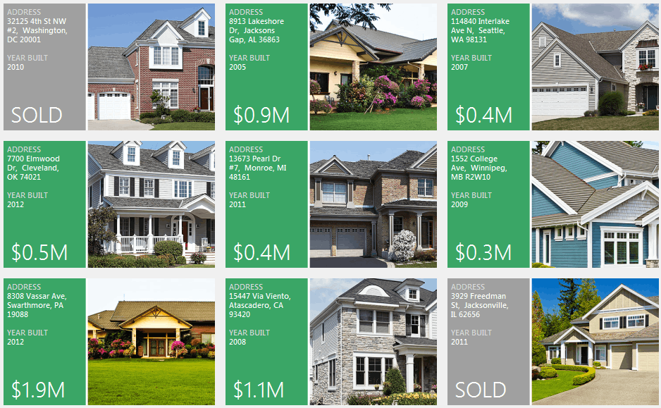 TileView - Houses with SOLD label