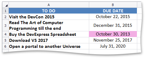 TimePeriodConditionalFormattingExample