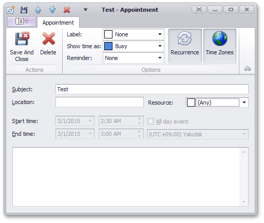 TimeZoneAppointmentForm