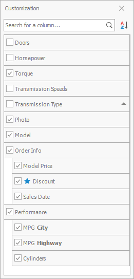 TreeList - Advanced Customization Form