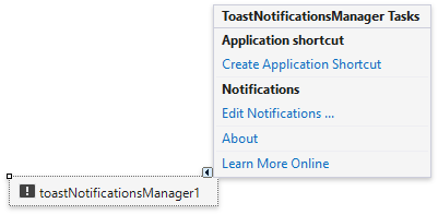 Toast Notifications - Create shortcut
