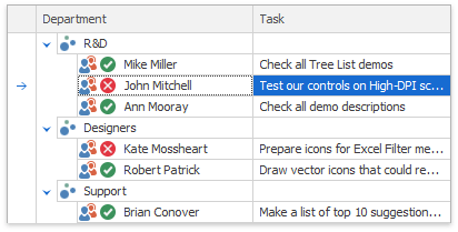 Tree List 2018 - Icons inside cells