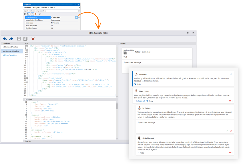 HTML Templates in WinForms TreeList