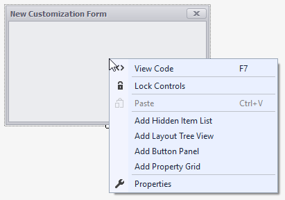 How to: Create custom customization form