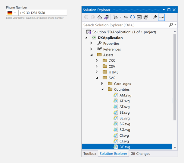 Add a Country Flag - WinForms UI Templates | DevExpress