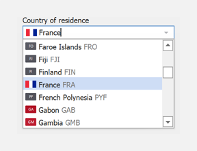 Country Chooser - WinForms UI Templates | DevExpress
