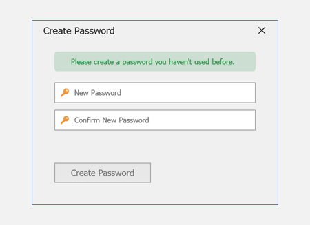 Password Form - WinForms UI Templates