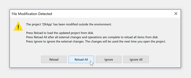 WinForms UI Templates Dialog - Reload the Project, DevExpress