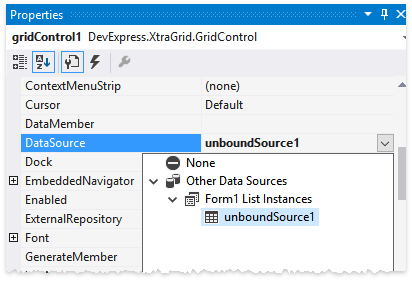 UnboundSource - Set DataSource