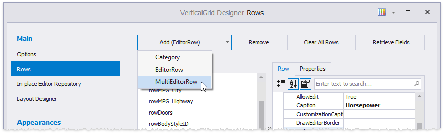 VerticalGrid - Add MERs