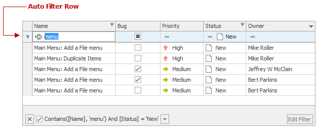 Auto Filter Row Winforms Controls Devexpress Documentation