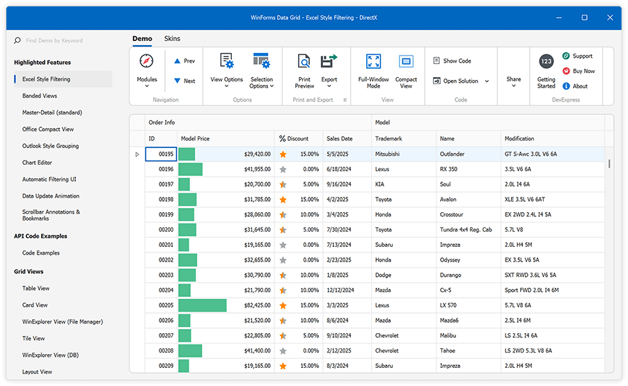 WinForms RibbonForm Outlook-inspired Side Navigation, DevExpress