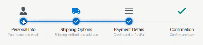 WinForms Interactive Step Progress Bar, DevExpress