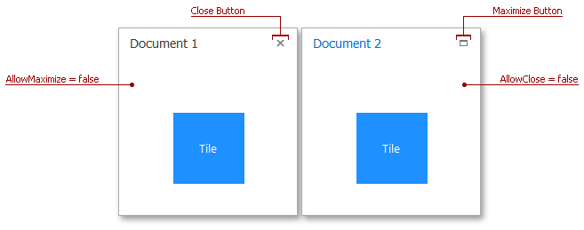 WidgetView - Close and Maximize Buttons