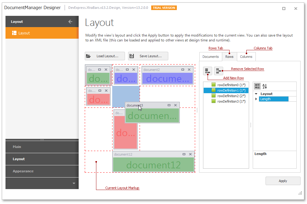 WidgetView - TableLayout Designer