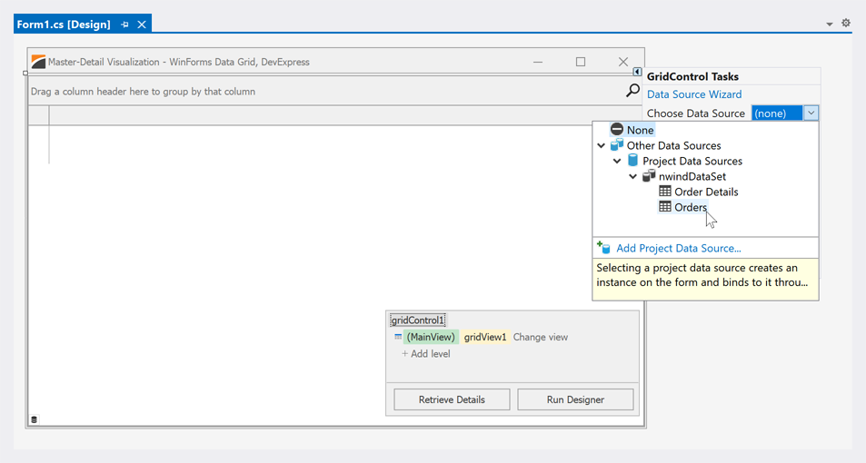 Bind to Master Table - WinForms Data Grid